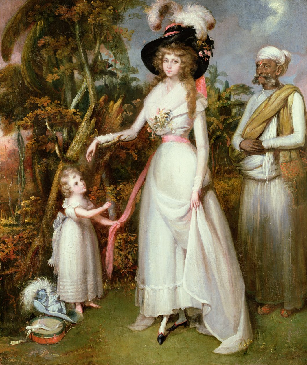 Kinross'lu Bayan Graham, Kızı ve Bir Jamadar, c.1786 by John Alefounder