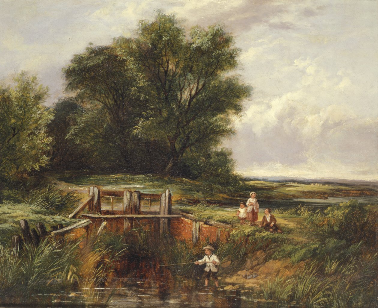 Kilitli Kapının Yanındaki Çocuklar, 19. yüzyıl by John Anthony Puller