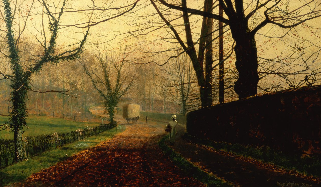 Sonbahar Güneşi, Pontefract yakınlarındaki Stapleton Parkı by John Atkinson Grimshaw