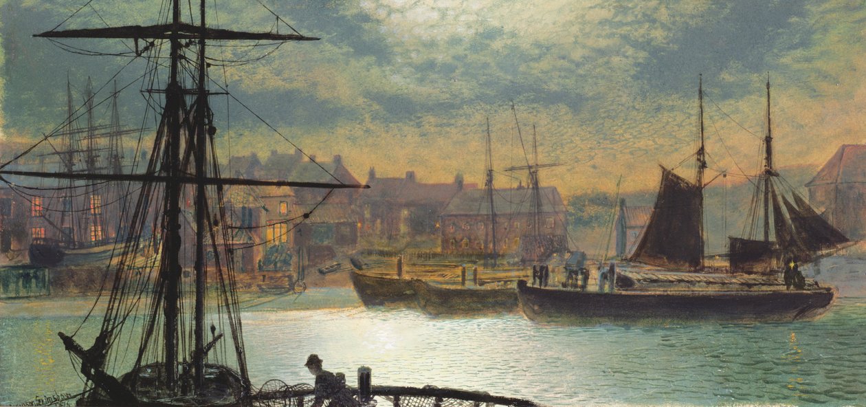 Ay Işığında Whitby, 1876 by John Atkinson Grimshaw