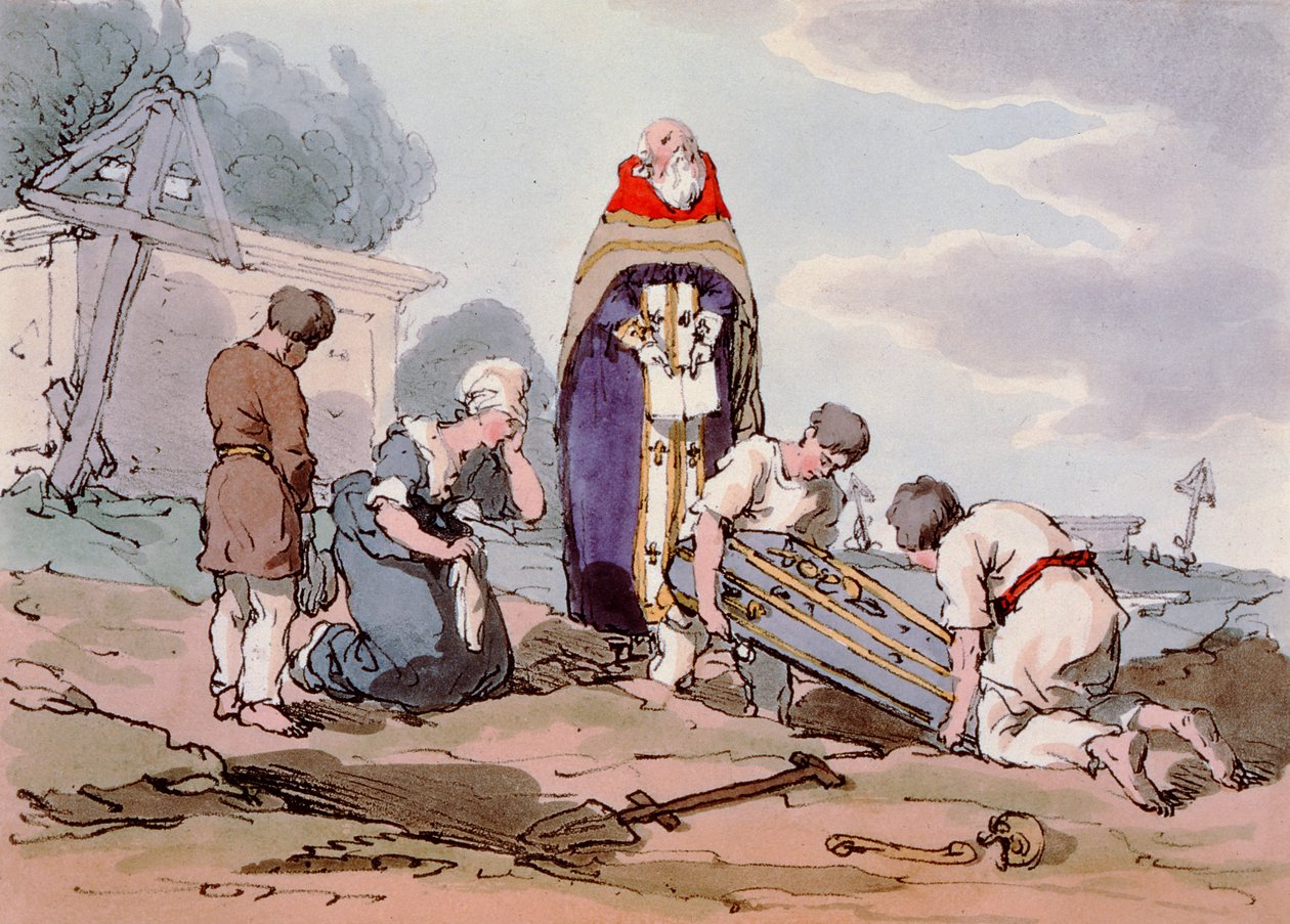 Sanatçı tarafından kazınmış mezar, 1804 yayınlandı by John Augustus Atkinson