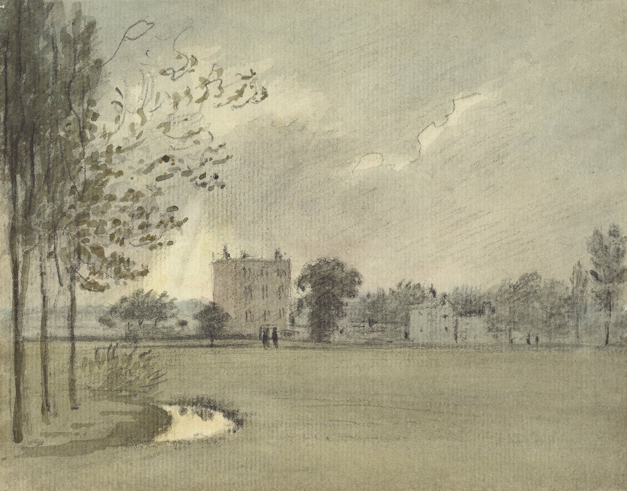 Christ Church Meadows, 6 Mayıs 1788 (grafit üzerine sulu boya, kağıt üzerine) by John Baptist Malchair