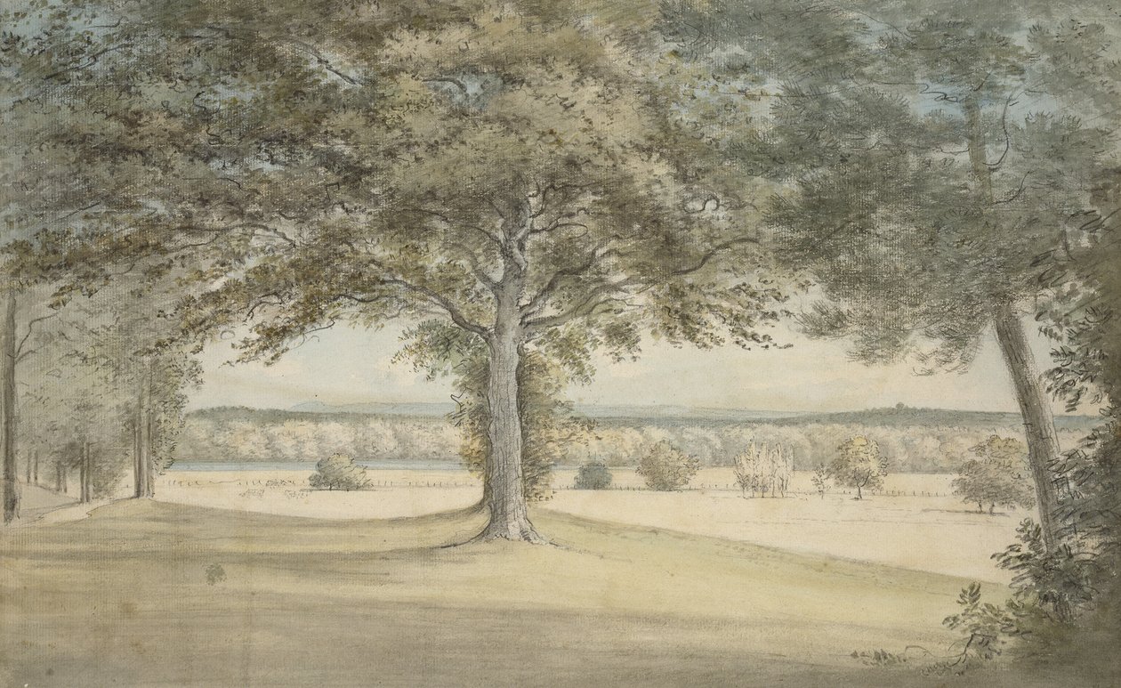 Kirtlington Park, 9 Ekim 1783 (grafit üzerine sulu boya, kağıt üzerine) by John Baptist Malchair