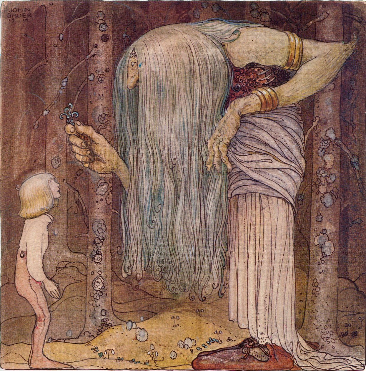 İşte benden başka kimsenin bulamadığı bir trol bitkisi parçası by John Bauer