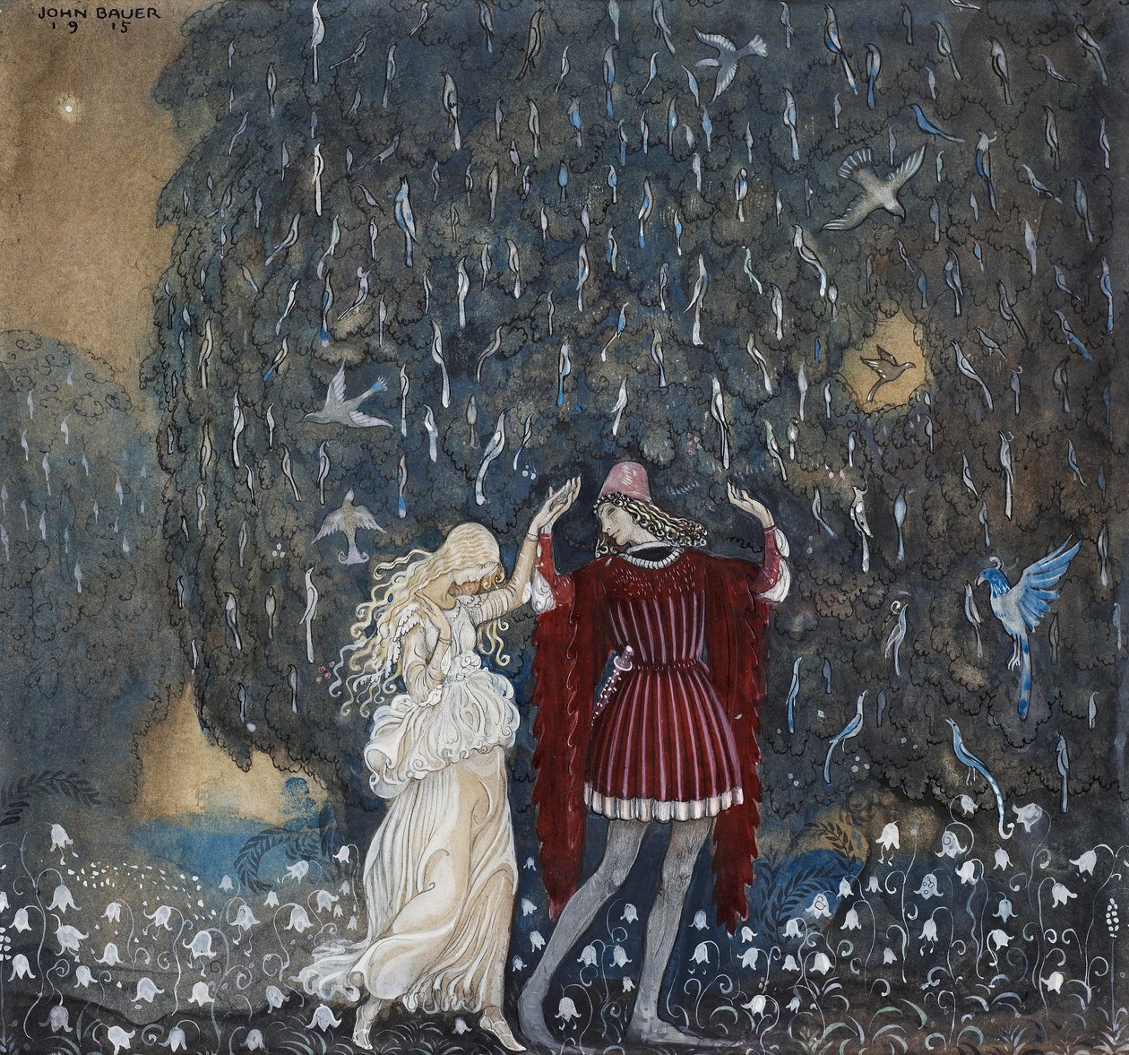 Lena ve şövalye dansı by John Bauer
