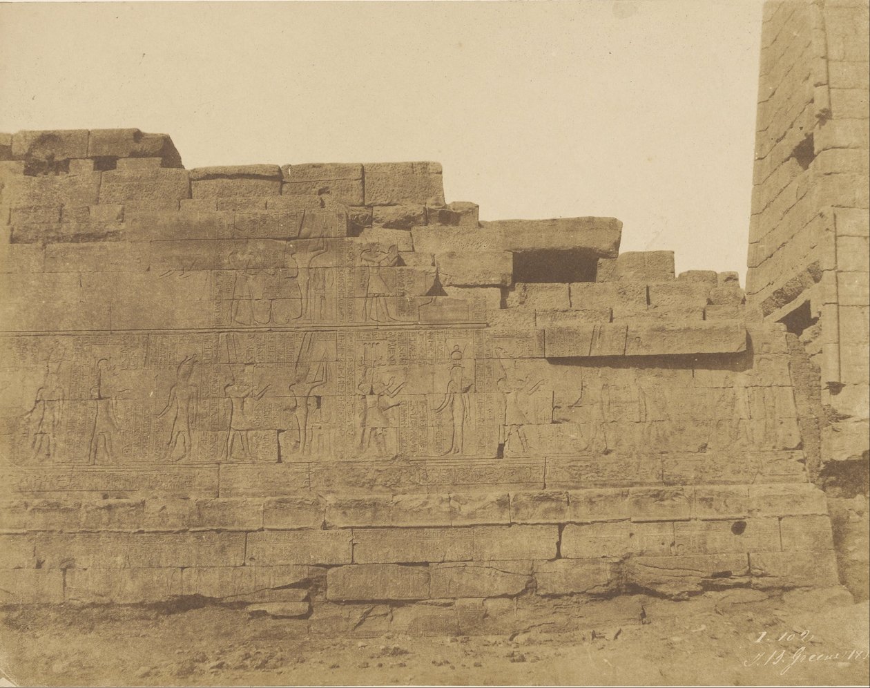 Karnak, Hipostil Salonunun güneyindeki Tapınak, Güney Duvarı by John Beasly Greene