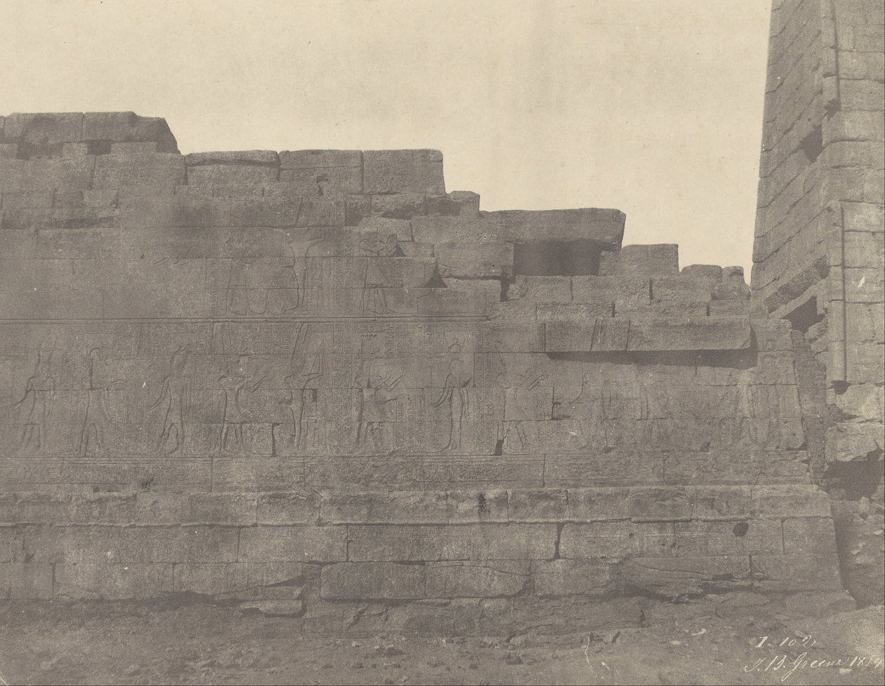 (Karnak, Hipostil Salonunun Güneyindeki Tapınak, Güney Duvarı (Dış Cephe)) by John Beasly Greene