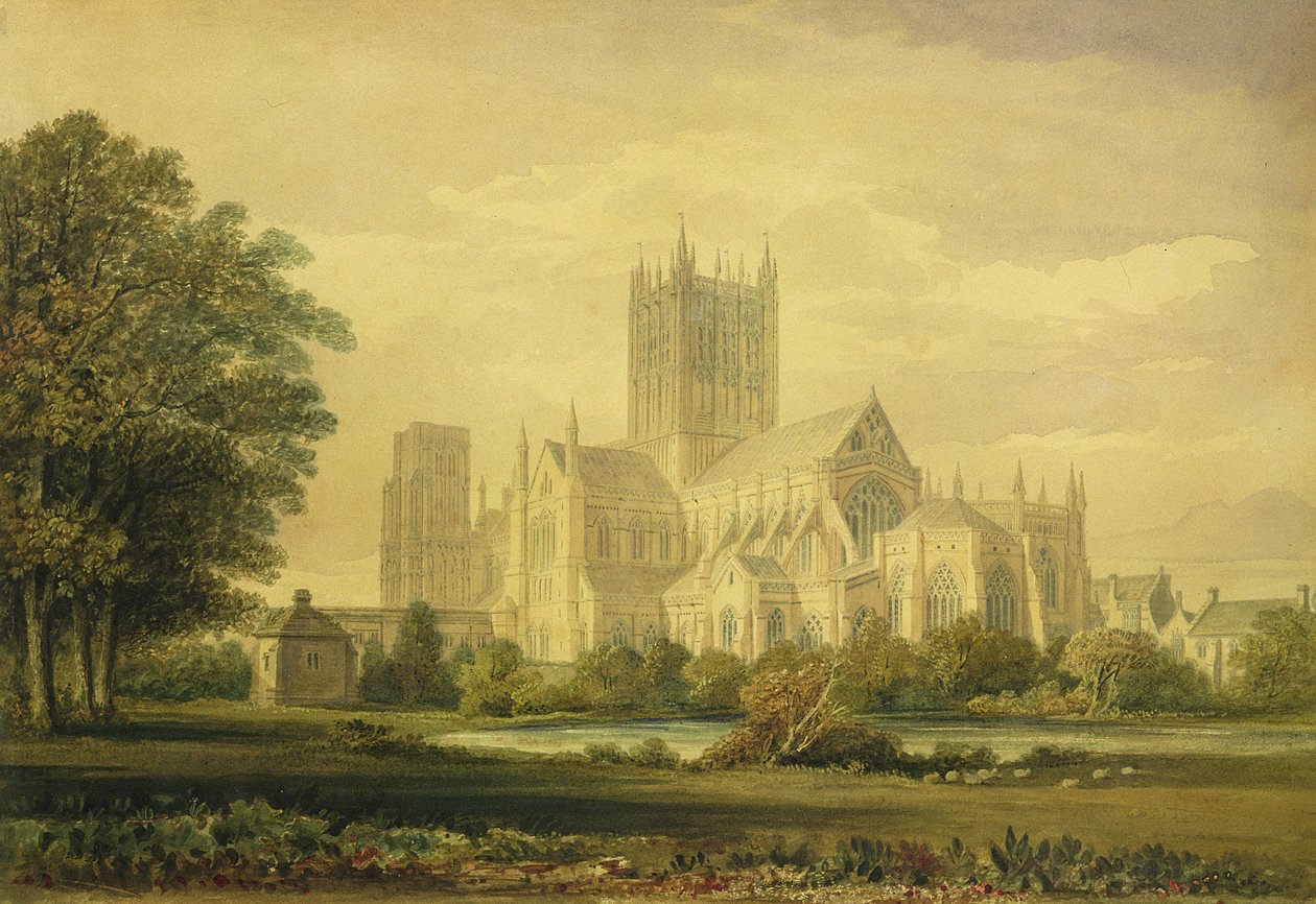 Wells Katedrali, 1821 by John Chessell Buckler