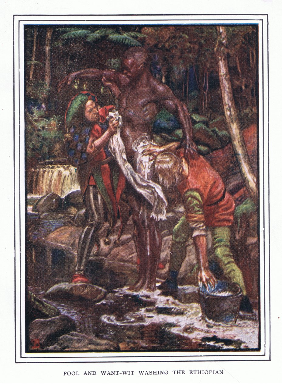 Etiyopyalıyı yıkayan Aptal ve Delikanlı by John Byam Liston Shaw