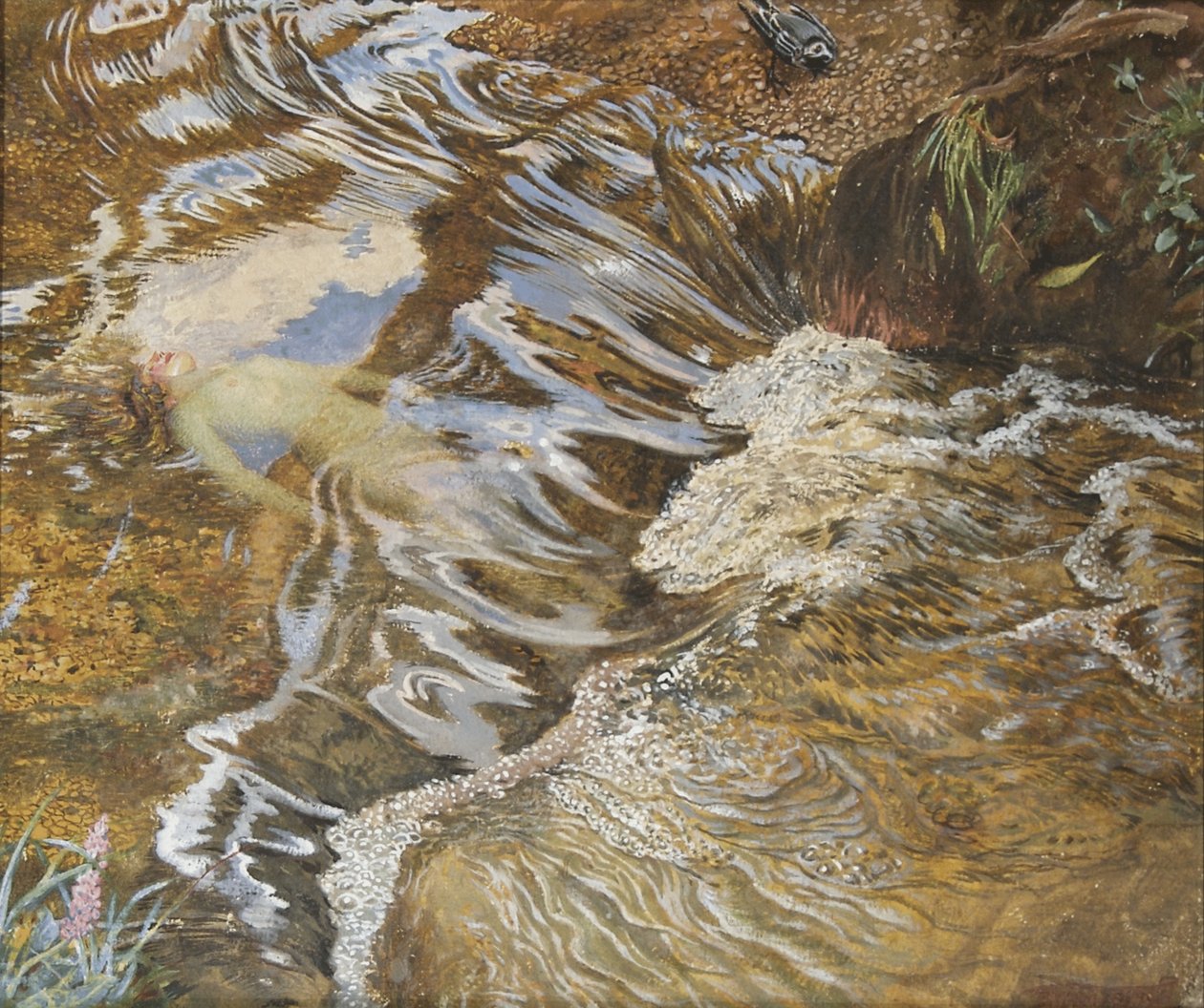 Su perisi (kağıt üzerinde gövde rengi ile yükseltilmiş wc) by John Byam Liston Shaw