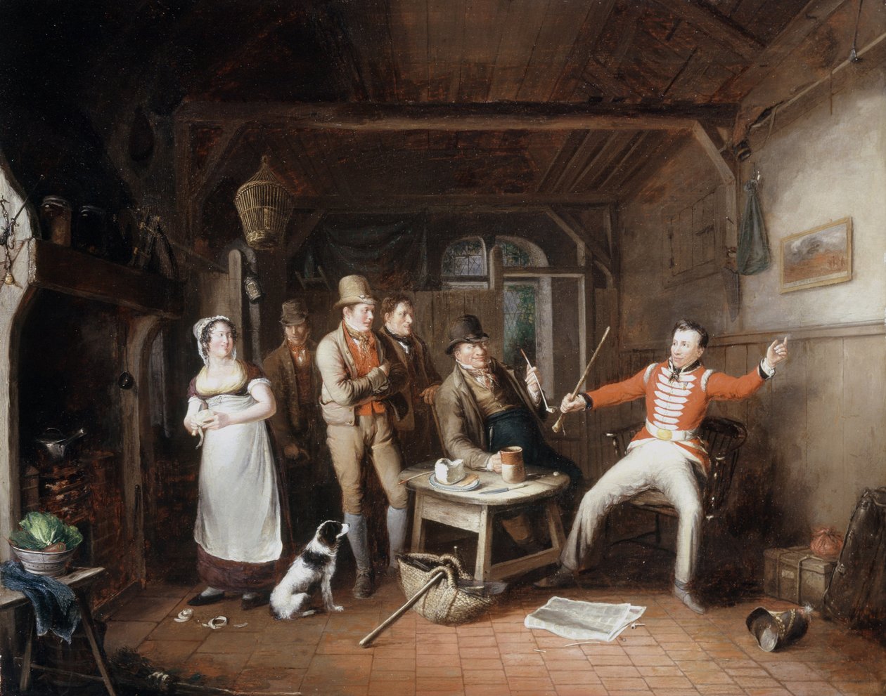 Bir meyhanedeki maceralarını anlatan bir Asker, 1821 by John Cawse