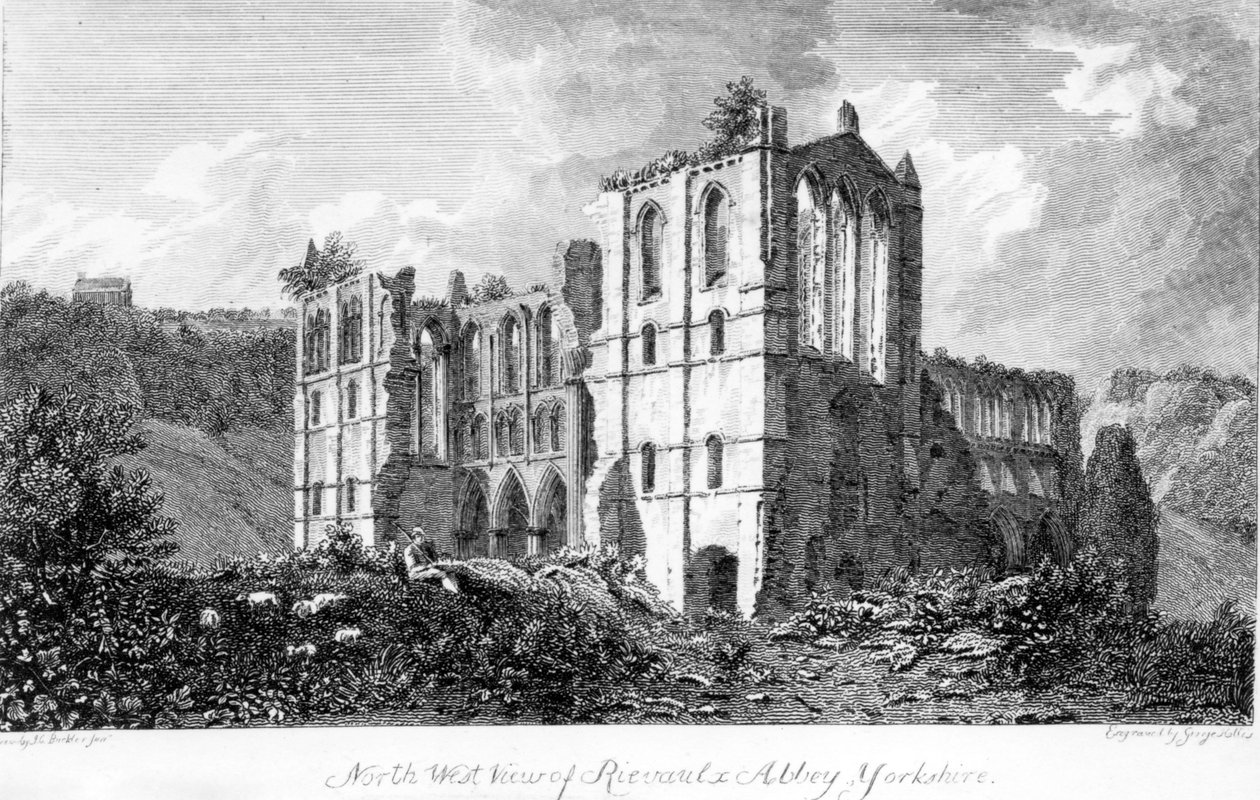 Rievaulx Manastırı, Yorkshire, 1821 by John Chessell Buckler