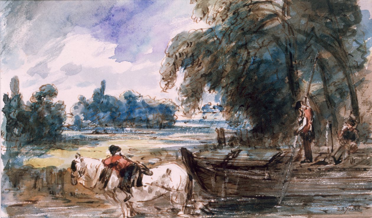 ಸ್ಟೌರ್ ಟರ್ಕ್‌ನಲ್ಲಿ ಒಂದು ಬಾರ್ಜ್ by John Constable