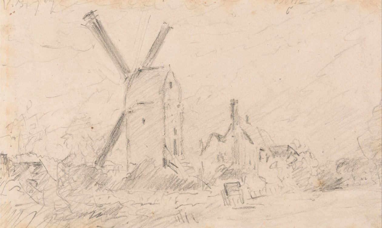 Yel değirmeni ile manzara by John Constable