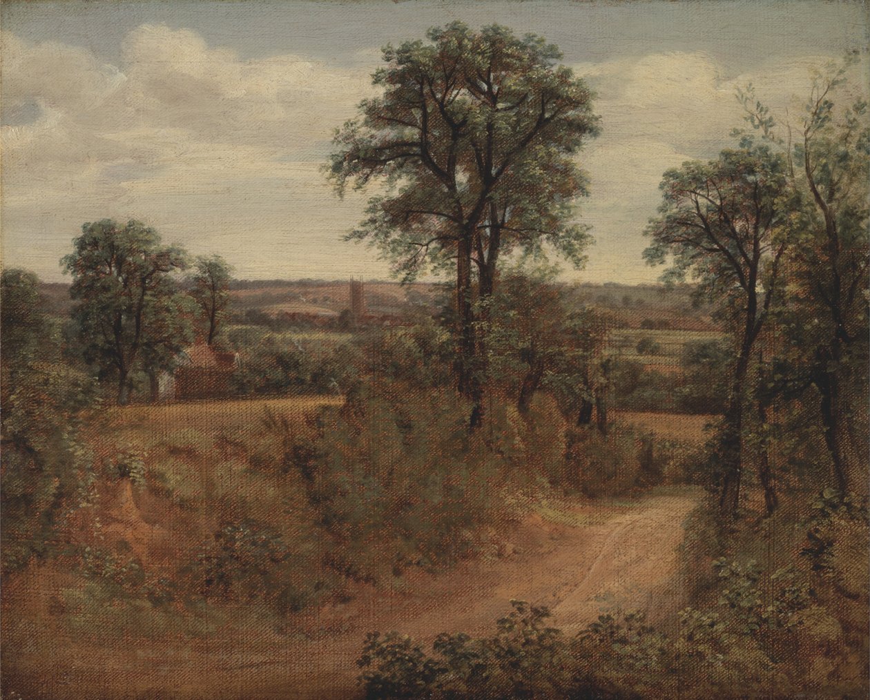 Dedham yakınlarındaki şerit by John Constable