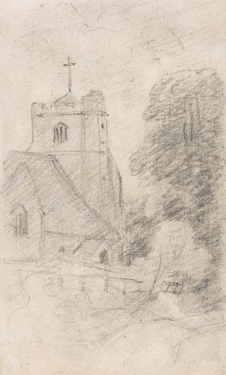 Kuzeydoğudan Epsom Yakınında Leatherhead Kilisesi, by John Constable
