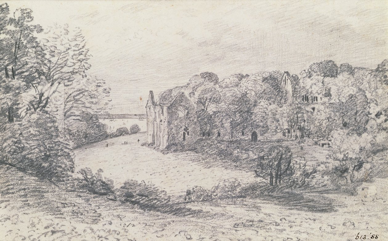 Netley Manastırı, 1888 (çizim) by John Constable