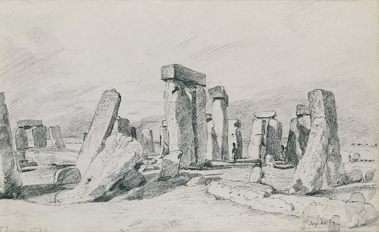Stonehenge, Wiltshire, 1820 (çizim) by John Constable