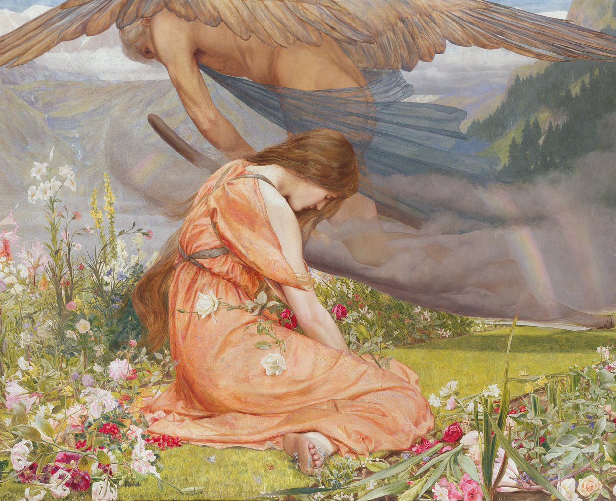 Adonis Bahçesi- Amoretta ve Zaman, 1887 by John Dickson Batten