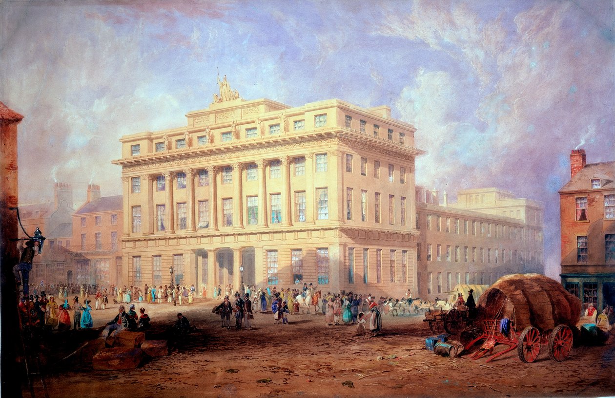 The Royal Arcade, Newcastle upon Tyne (kağıt üzerine gövde rengi ve mürekkep ve suluboya (kağıt üzerinde)) by John Dobson