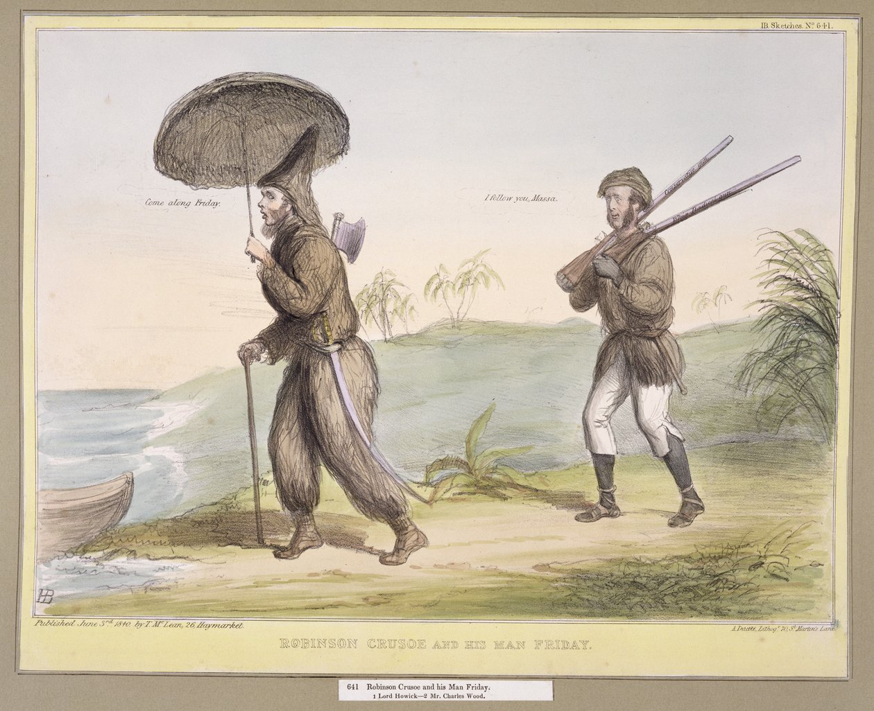 Robinson Crusoe ve Adamı Cuma, (HB Sketches No. 641) 3 Haziran 1840