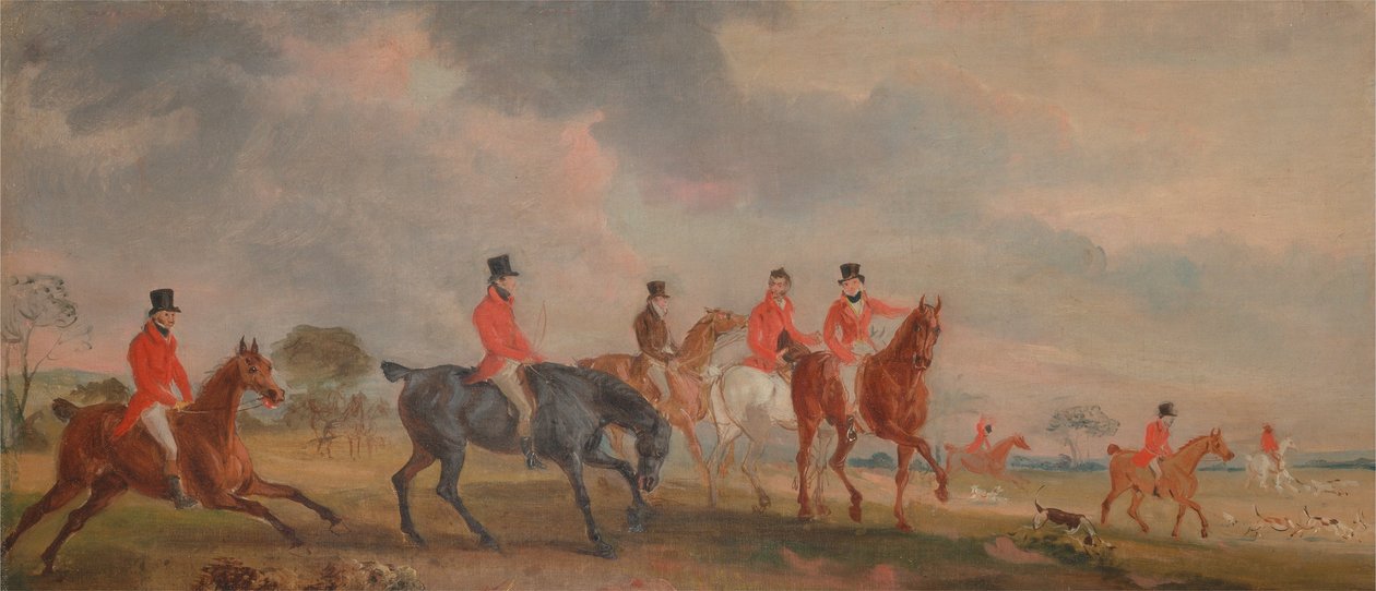 Quorn Hunt- Sanatçının Bir Eskiz ve Yola Çıkan Arkadaşları by John E. Ferneley