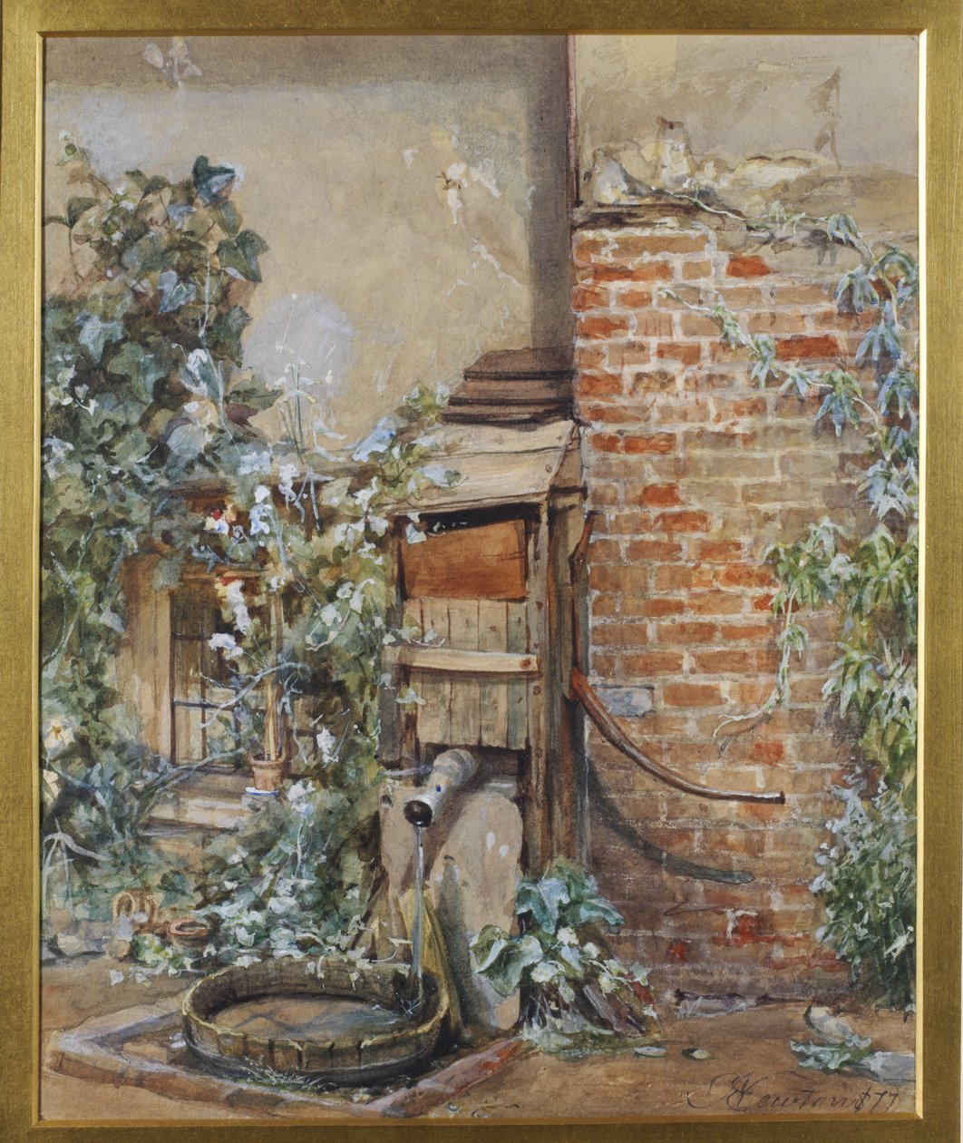 Eski Bir Su Pompasının Çalışması, 1877 wc kağıt üzerinde by John Edward Newton