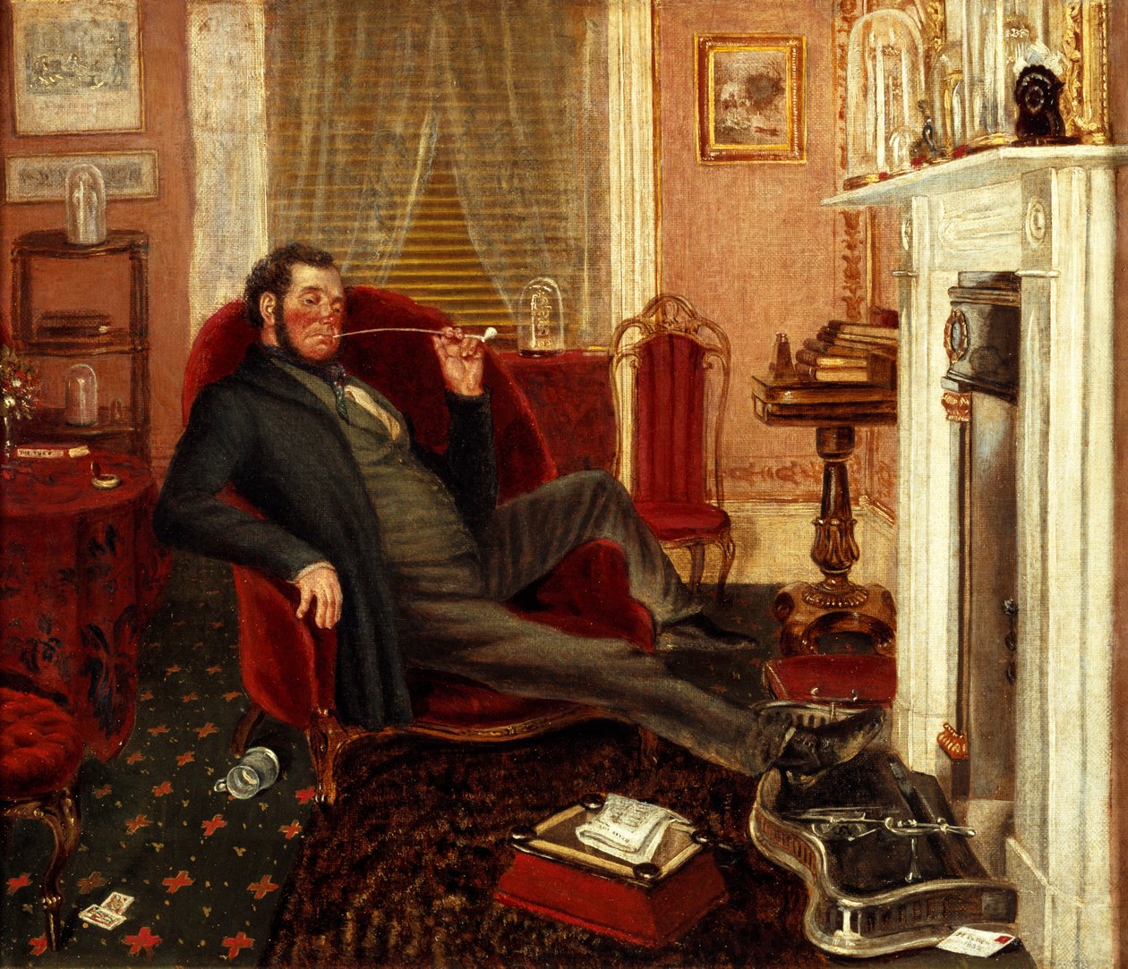 Bir salonda sigara içen adam, 1862 by John Edward Soden