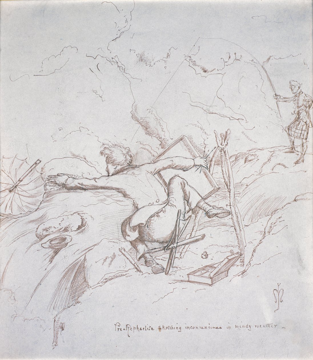 Rüzgarlı Havalarda Raphael Öncesi Eskiz Oluşturma Rahatsızlığı by John Everett Millais