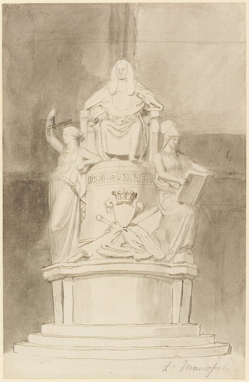 Westminster Abbey, Lord Mansfield Anıtı için tasarım (kalem, tükenmez kalem, mürekkep ve kağıt üzerinde yıkama) (ayrıca bkz. 273968 ve 273969) by John Flaxman