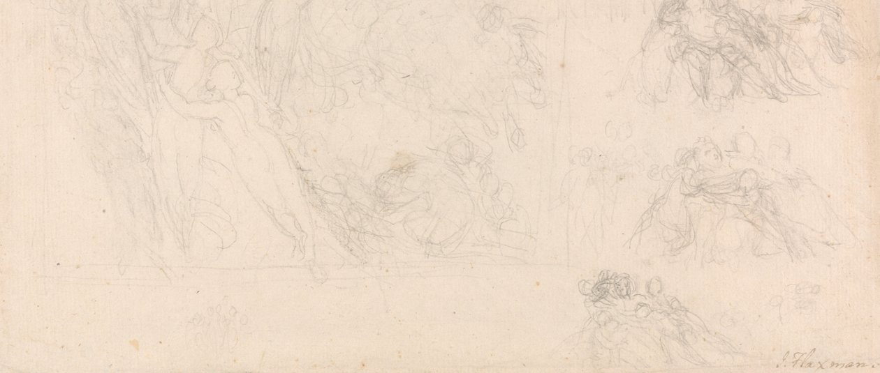 Odyssey için Figür Çalışmaları Sayfası by John Flaxman