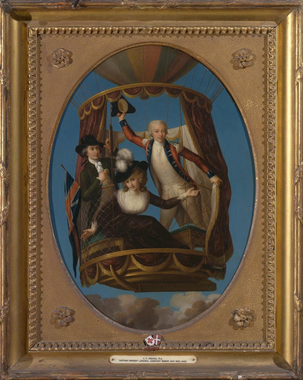 Kaptan Vincenzo Lunardi, Yardımcısı George Biggin ve Bayan Letitia Anne Sage ile Balon İçinde by John Francis Rigaud