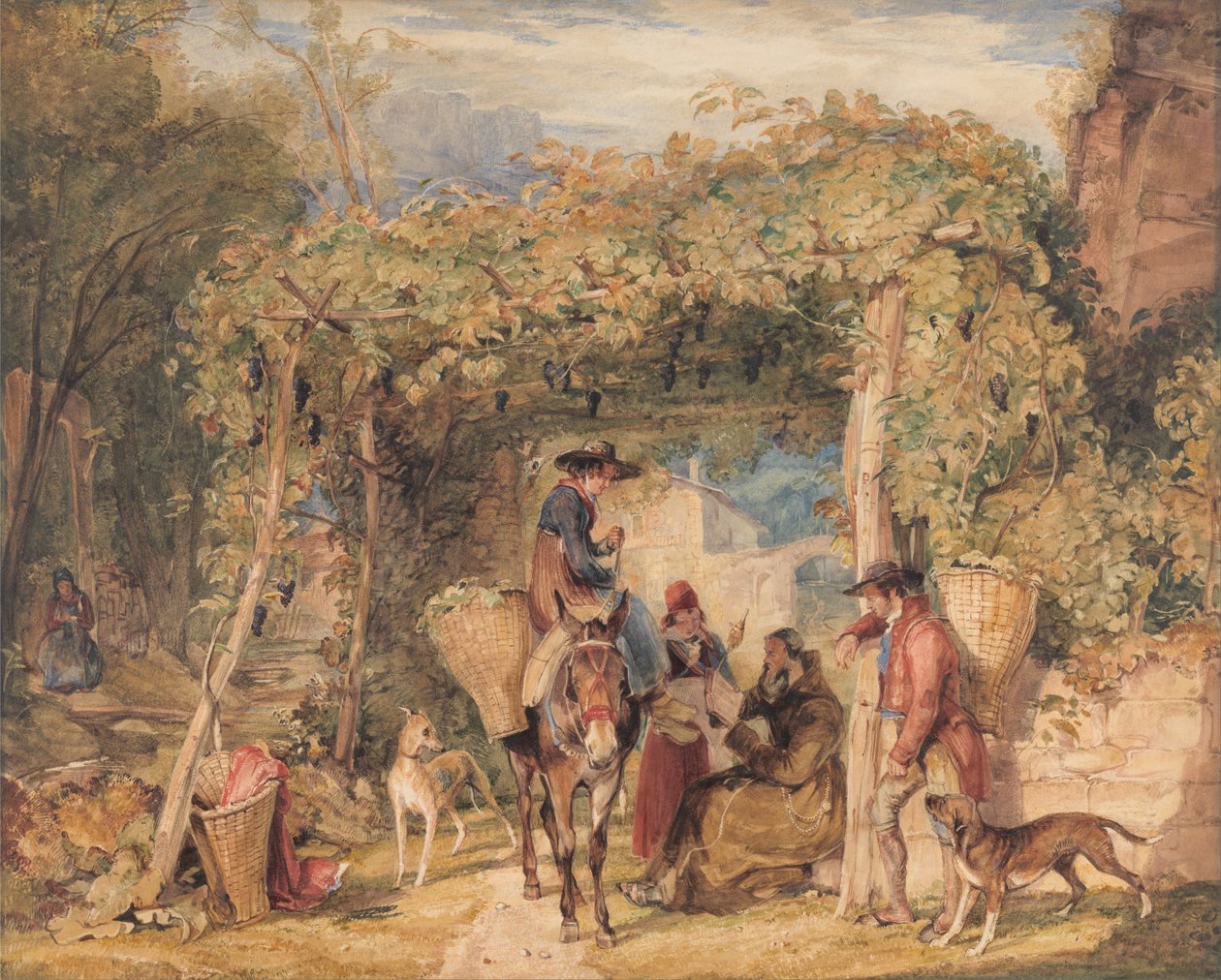 Bağdaki Figürler ve Hayvanlar by John Frederick Lewis