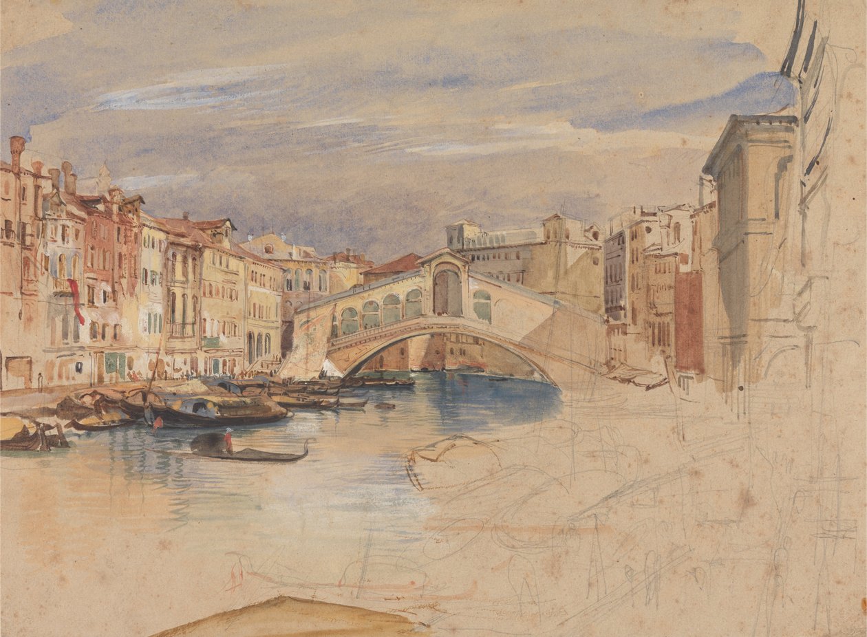 Venedik - Büyük Kanal ve Rialto by John Frederick Lewis