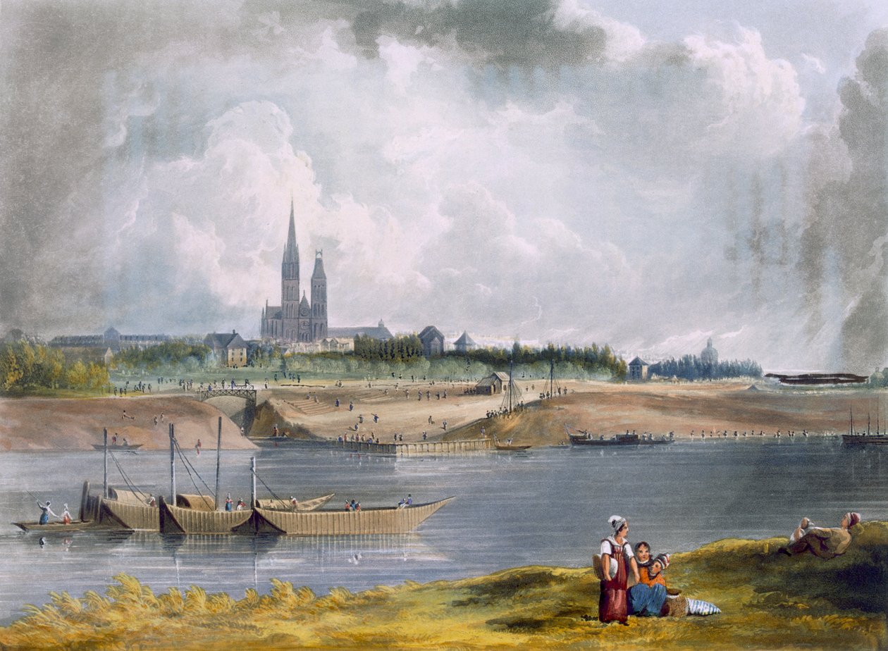 St. Denis, Thomas Sutherland (d.1785) tarafından oyulmuş 'Seine'deki Görünümler'den, R. Ackermann (1764-1834) 1821 tarafından yayınlanmıştır. by John Gendall