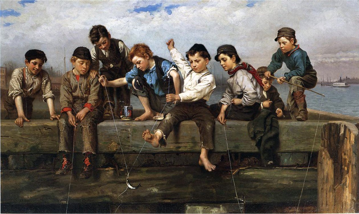 Erkek Balık Tutma, 1880 by John George Brown