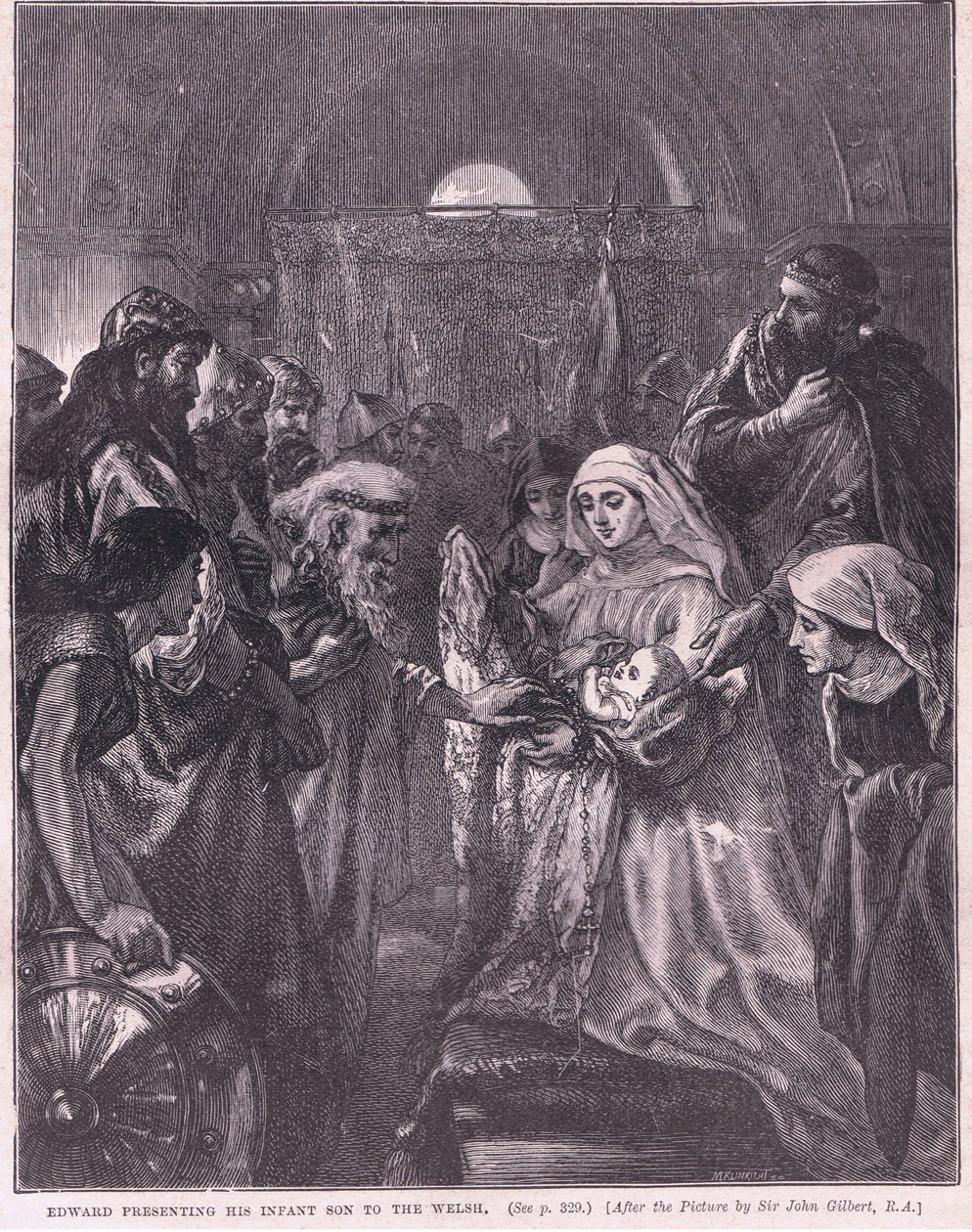 Edward, bebek oğlunu Galce AD 1282
