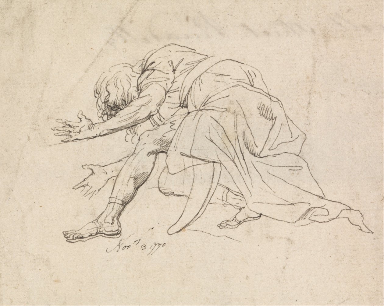 Diz çökmüş bir adam by John Hamilton Mortimer