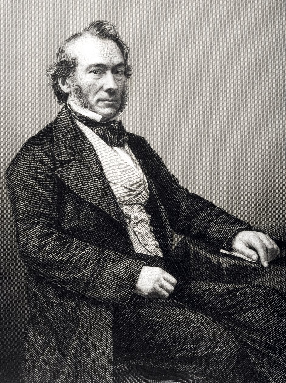 Richard Cobden (1783-1862), DJ Pound tarafından Londra'da yayınlanan 'The Drawing-Room of Eminent Personages, Volume 2'den bir fotoğraftan oyulmuş, 1860 by John Jabez Edwin Paisley Mayall