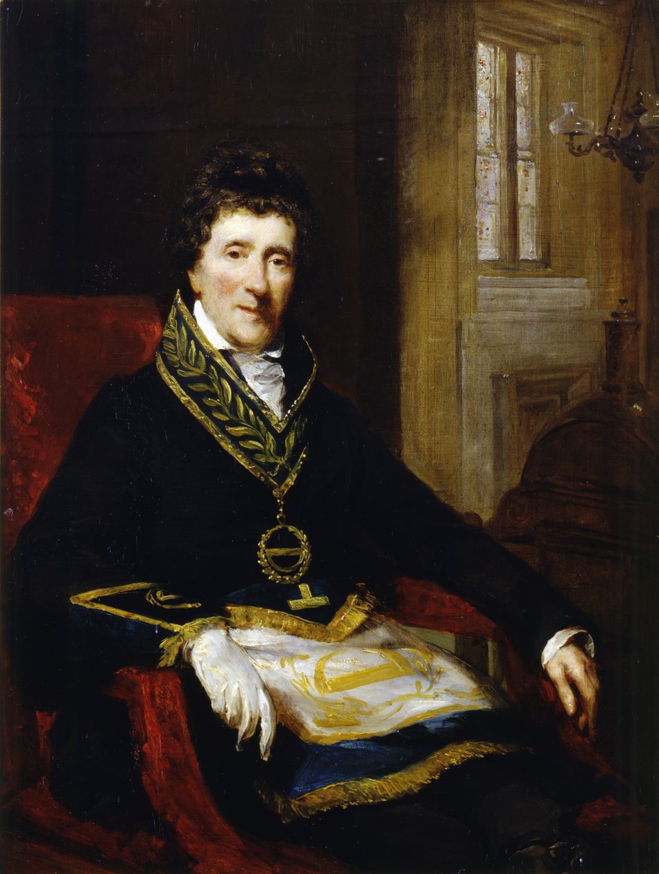 Sir John Soane, Masonik Kostümlü, Büyük Müfettiş ve İşler Kurulu Başkanı olarak, 1828-29 by John Jackson