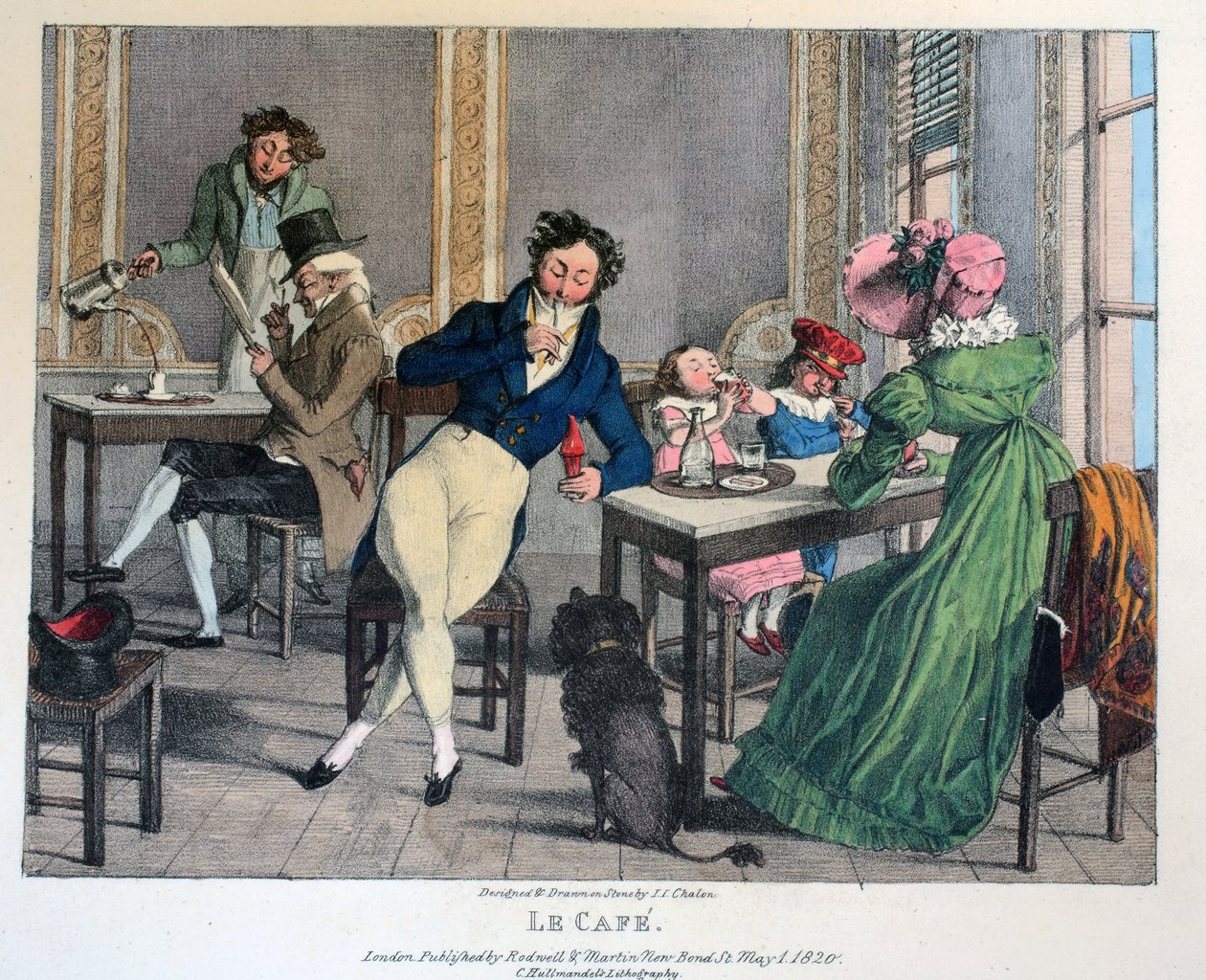 Le Cafe, bar. Rodwell ve Martin tarafından, 1820 by John James Chalon