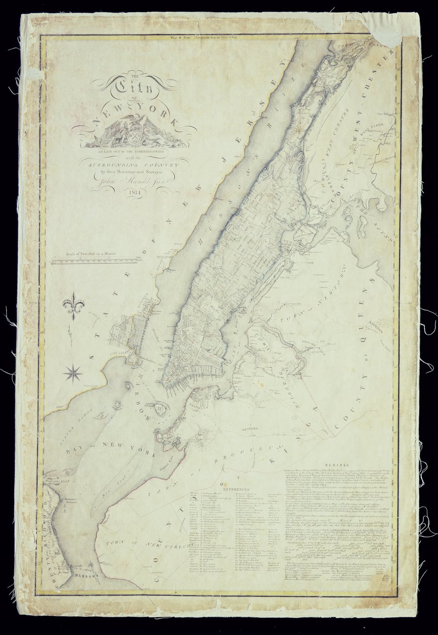 Komiserler Tarafından Düzenlenen New York Şehri Haritası, 1814 by John Jr. Randel