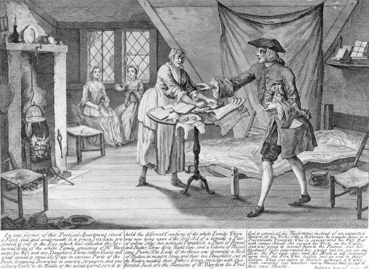 A description of the miseries of a garreteer poet, 1751  by John June