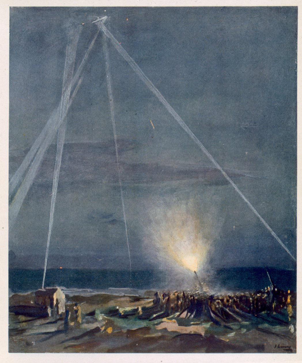 Cephedeki İngiliz Sanatçılardan Bir Sahil Savunması, Batı Cephesinin Devamı, 1918 by John Lavery