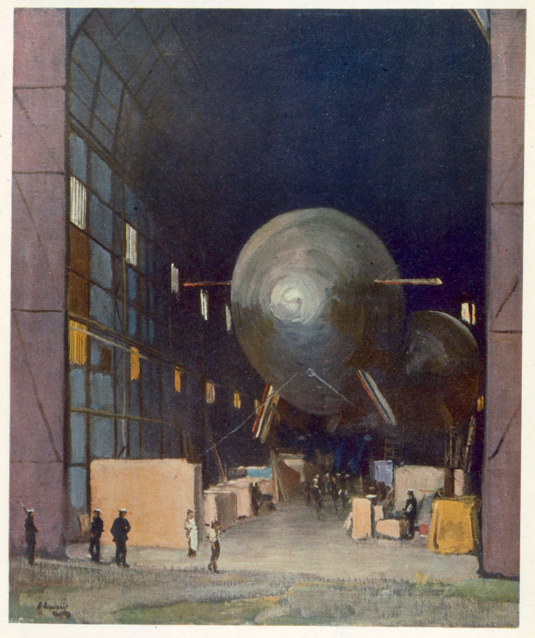 Cephedeki İngiliz Sanatçılardan Hava Gemileri, Batı Cephesinin Devamı, 1918 by John Lavery
