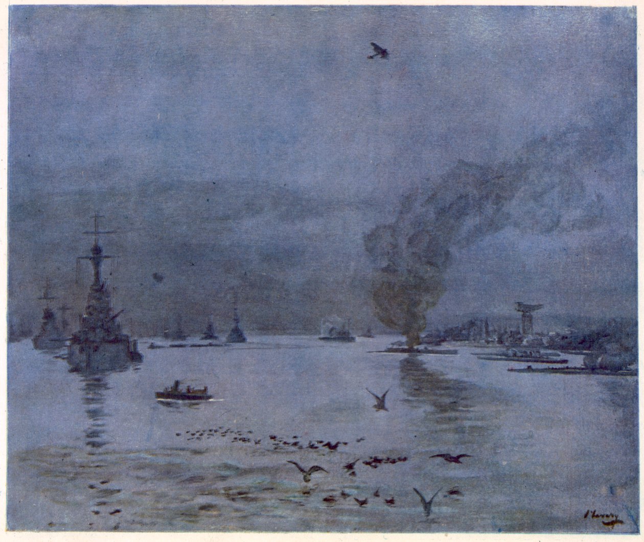 The Fleet, Puslu Bir Gün, 1917, Cephedeki İngiliz Sanatçılardan, Batı Cephesinin Devamı, 1918 by John Lavery