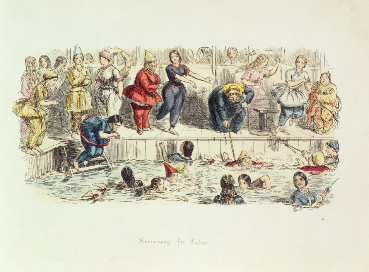 ಮಹಿಳೆಯರಿಗಾಗಿ ಈಜು, 1844 ಟರ್ಕ್ by John Leech