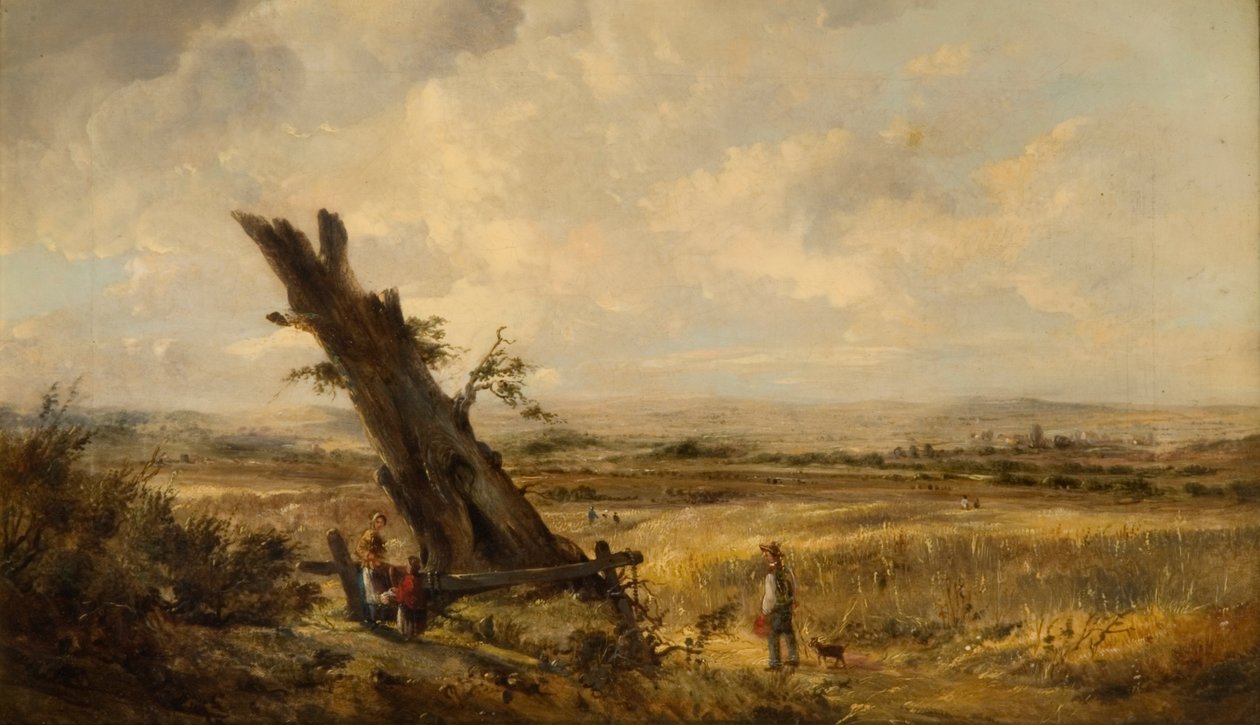Mısır tarlası ile manzara by John Linnell