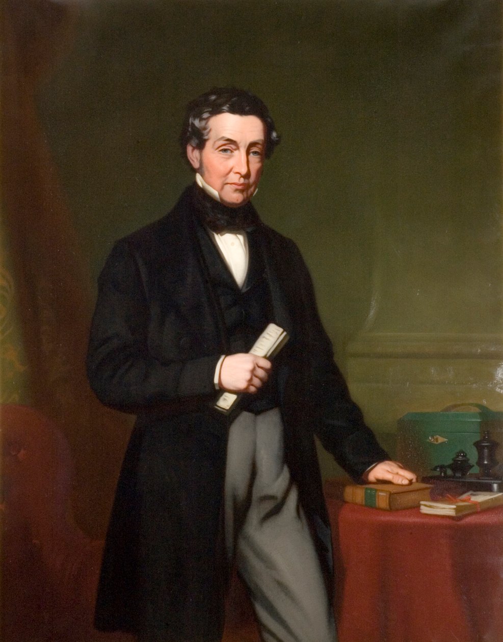 Charles Gray Round (1797 - 1867) portresinin kırpılmış bir versiyonu by John Lucas