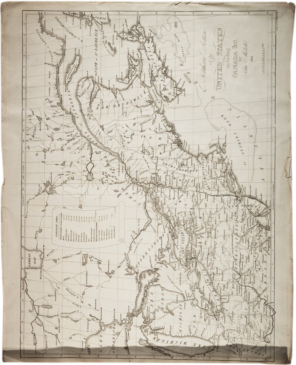 Amerika Birleşik Devletleri Haritası, 1816 by John Melish